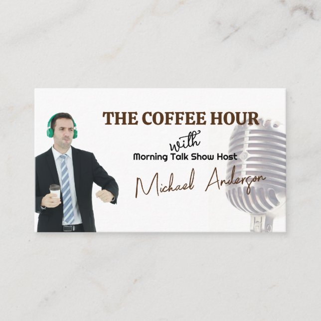 Microphone | Podcast Talk Show Host Business Card (Front)