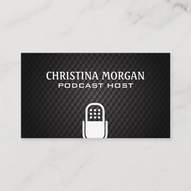 Microphone | Podcaster | Talk Show Host Business Card (Front)