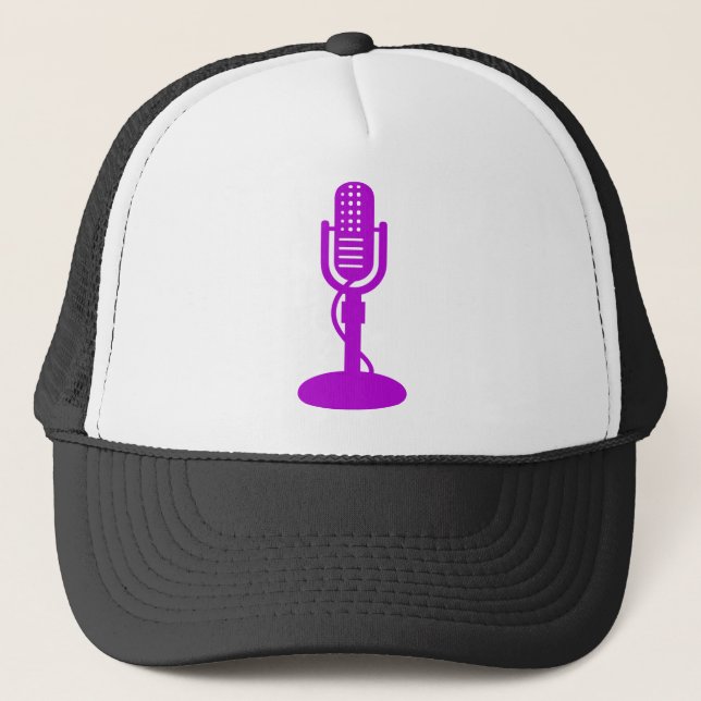 Microphone - Purple Trucker Hat (Front)