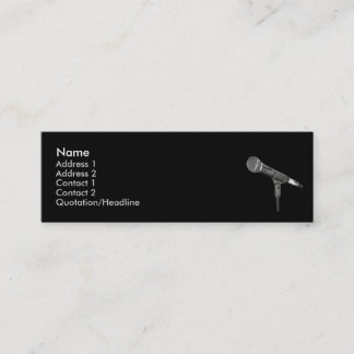 microphone round black skinny business card