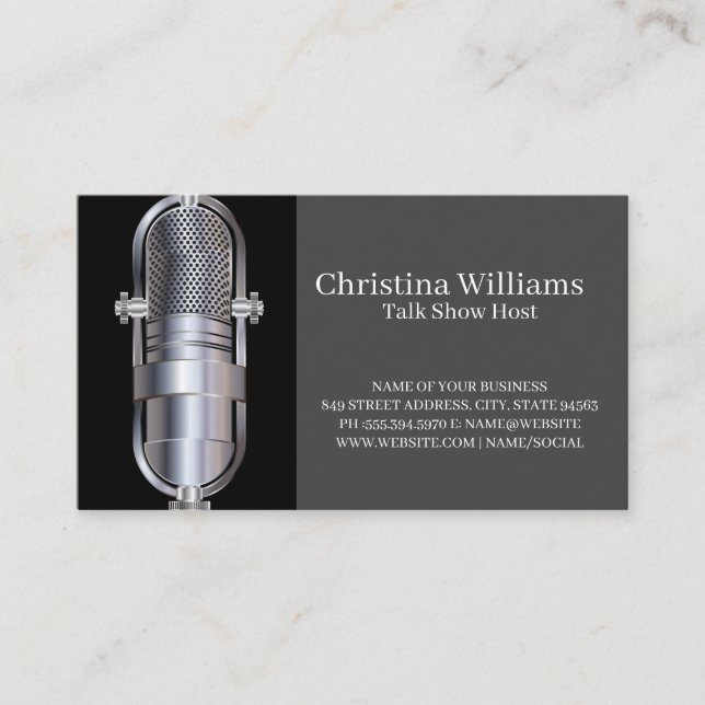 Microphone | Singer Entertainer Business Card (Front)