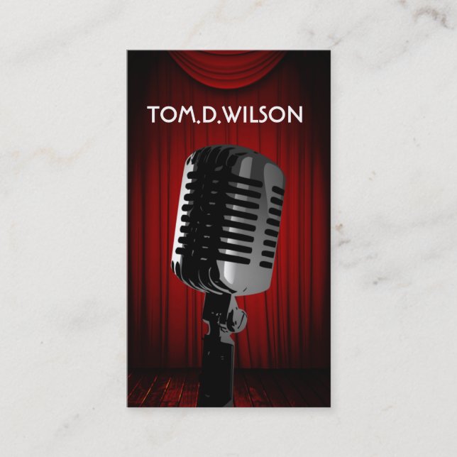 microphone singer music  Business card (Front)