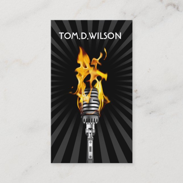 microphone singer music  Business card (Front)