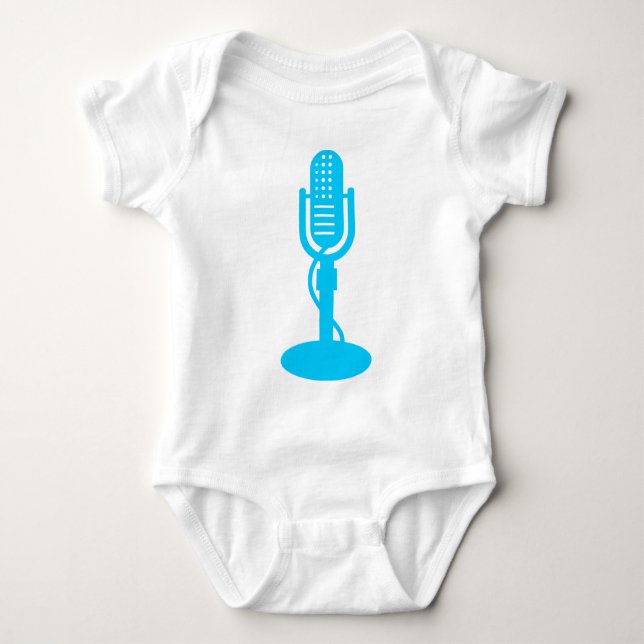 Microphone - Sky Blue Baby Bodysuit (Front)