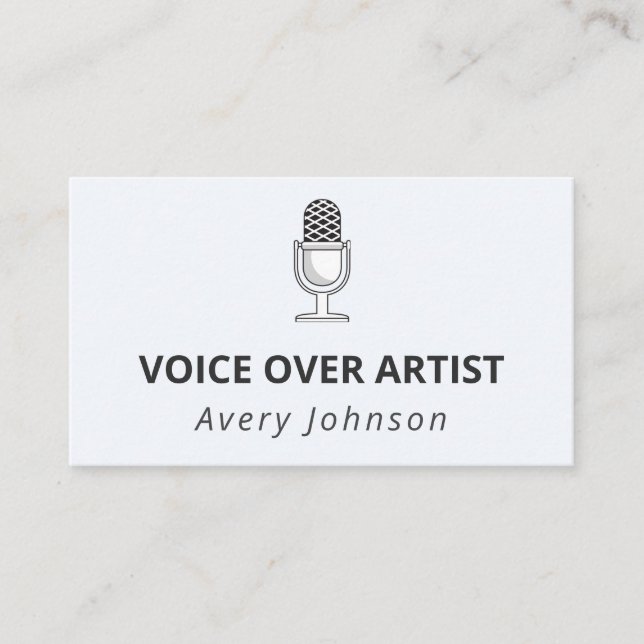 Microphone Sound Recorder Device Classic Elegant Business Card (Front)