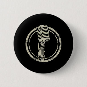 Microphone Stand up vocalist 6 Cm Round Badge