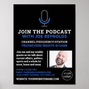 Microphone Symbol, Podcaster, Podcast Advertising Poster