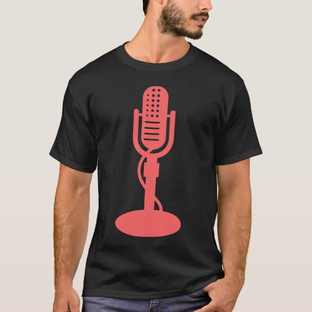 Microphone - Tropical pink T-Shirt (Front)
