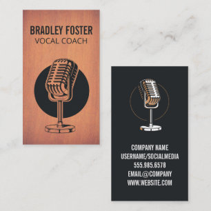 Microphone Vintage Illustration Business Card