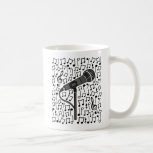 Microphone With Musical Notes, Singer Musician Coffee Mug