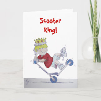 Microscooter cartoon stunt scooter rider card