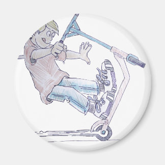 Microscooter wheelie cartoon micro scooter magnet