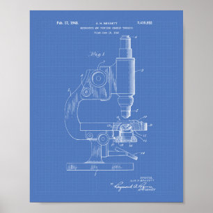 Microscope 1948 Patent Art Blueprint Poster