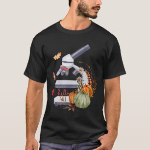 Microscope Flower Pumpkin Microbiology Biology Tha T-Shirt