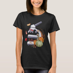 Microscope Flower Pumpkin Microbiology Biology Tha T-Shirt