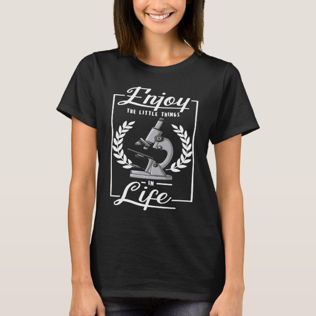 Microscope Microbiology Laboratory Biology Science T-Shirt (Front)