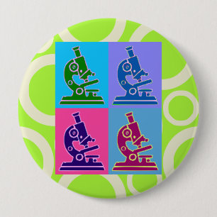 Microscope Pop Art 10 Cm Round Badge