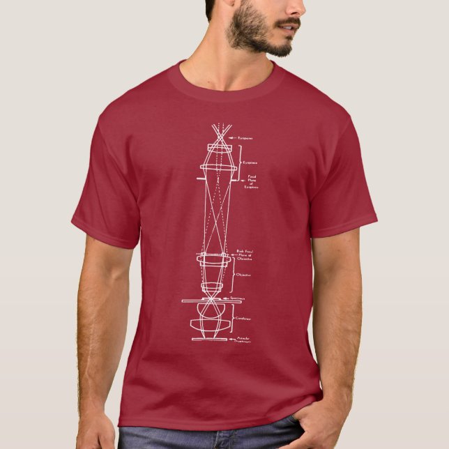 Microscope ray diagram classic graphic design T-Sh T-Shirt (Front)