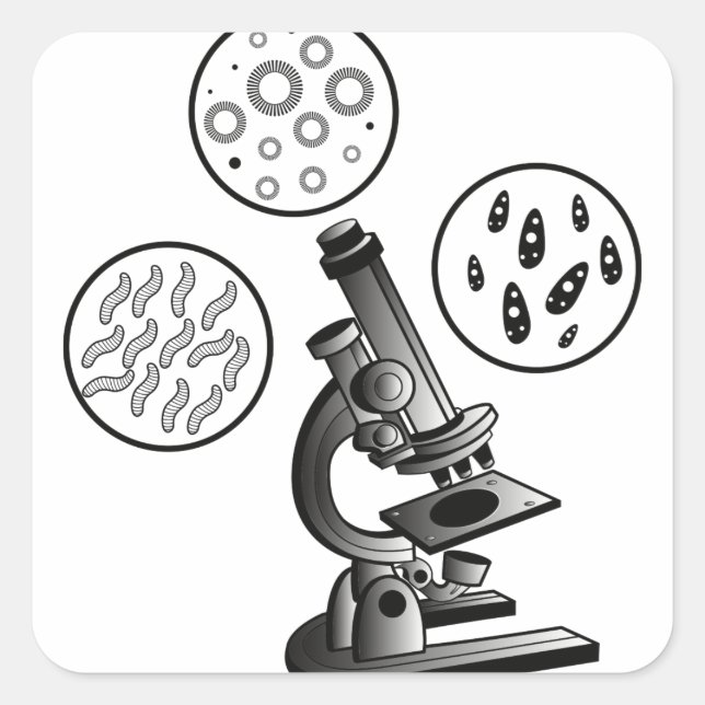 Microscope Virus Square Sticker (Front)