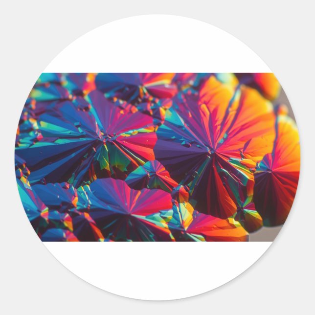 Microscopic Crystal Formation Classic Round Sticker (Front)