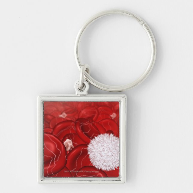 Microscopic look at blood cells key ring (Front)