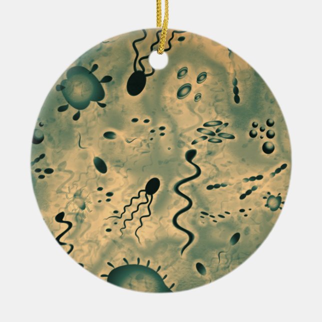 Microscopic Microbes Ceramic Tree Decoration (Front)