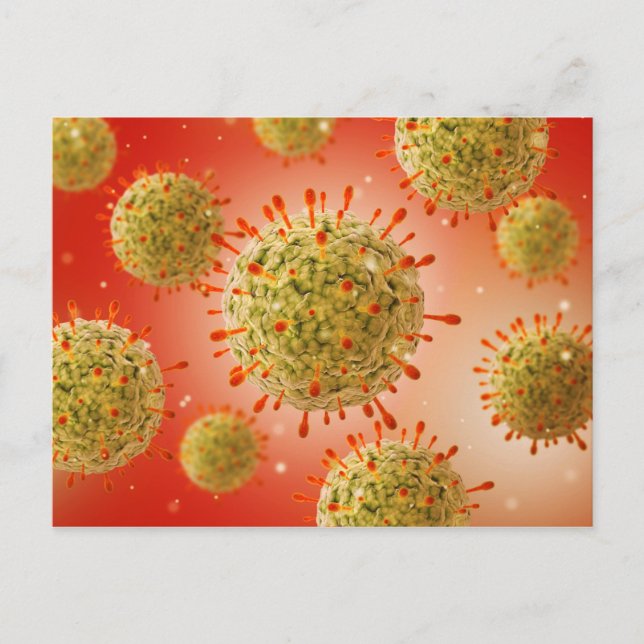 Microscopic View Of Herpes Virus 1 Postcard (Front)