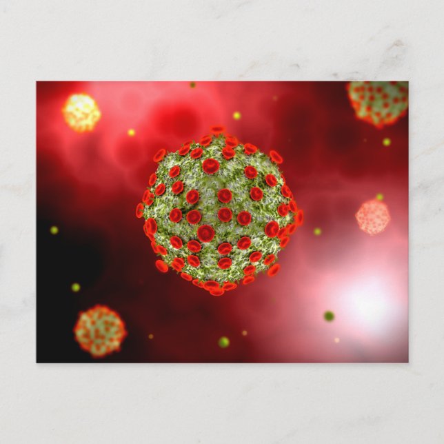 Microscopic View Of HIV Virus 2 Postcard (Front)