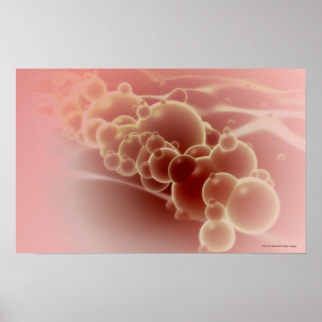 Microscopic view of latex microspheres poster (Front)