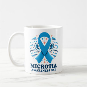 Microtia Awareness National Day Ear Blue Ribbon Coffee Mug