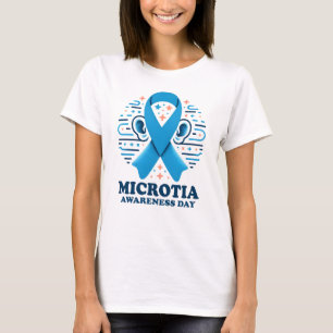 Microtia Awareness National Day Ear Blue Ribbon T-Shirt