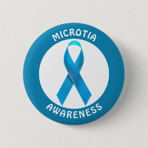 Microtia Blue Awareness Ribbon 6 Cm Round Badge