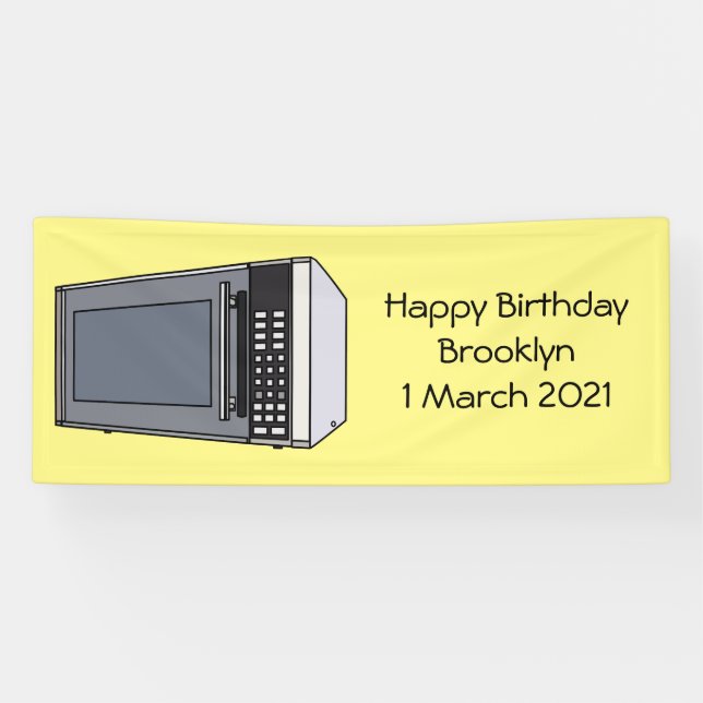 Microwave cartoon illustration banner (Horizontal)