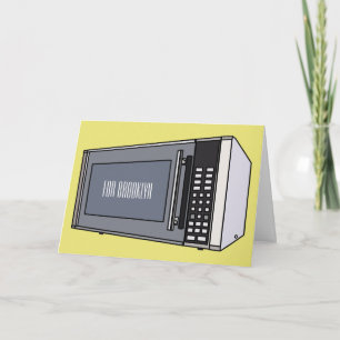 Microwave cartoon illustration card