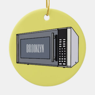 Microwave cartoon illustration ceramic ornament