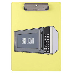 Microwave cartoon illustration clipboard