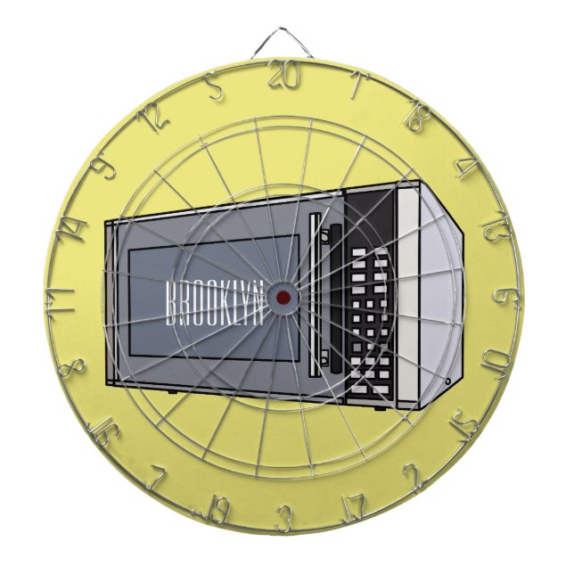 Microwave cartoon illustration dartboard (Front)