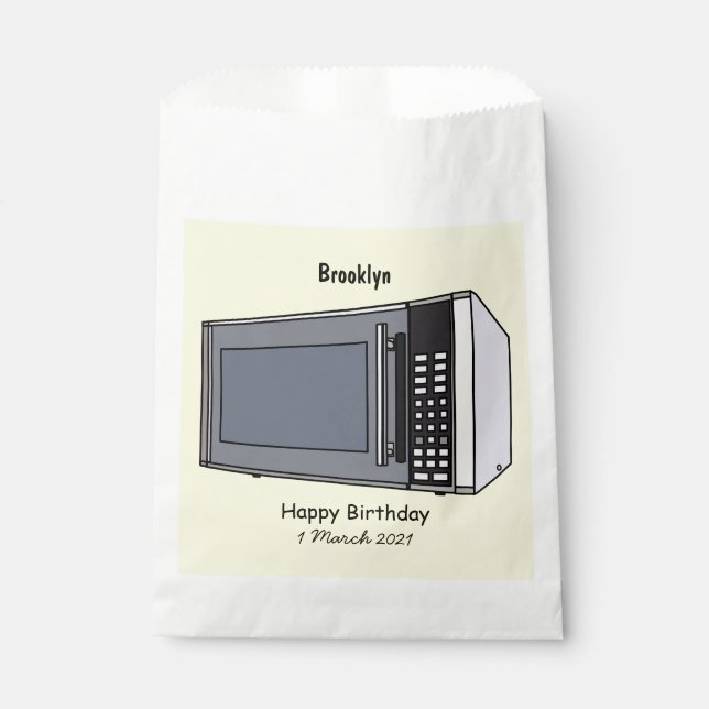 Microwave cartoon illustration favour bag (Front)