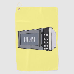 Microwave cartoon illustration golf towel