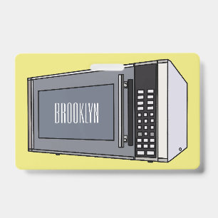 Microwave cartoon illustration ID badge