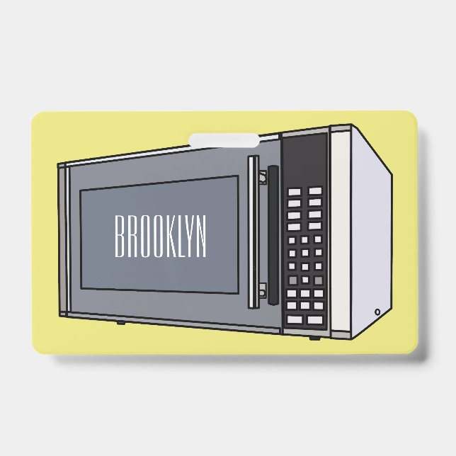 Microwave cartoon illustration ID badge (Front)