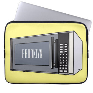 Microwave cartoon illustration laptop sleeve