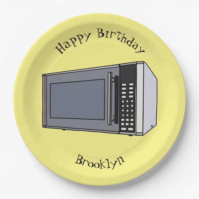 Microwave cartoon illustration paper plate (Front)