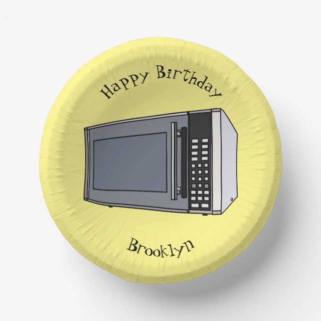 Microwave cartoon illustration paper plate (Front)