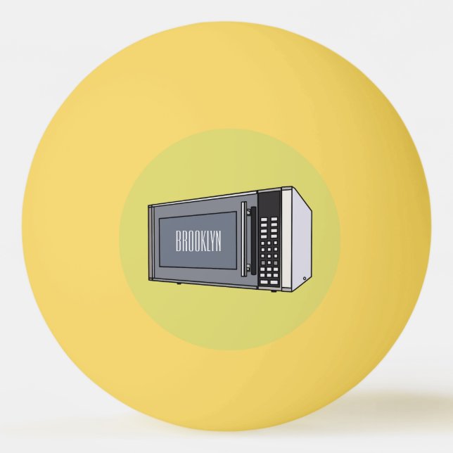 Microwave cartoon illustration ping pong ball (Front)