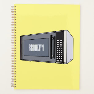 Microwave cartoon illustration planner