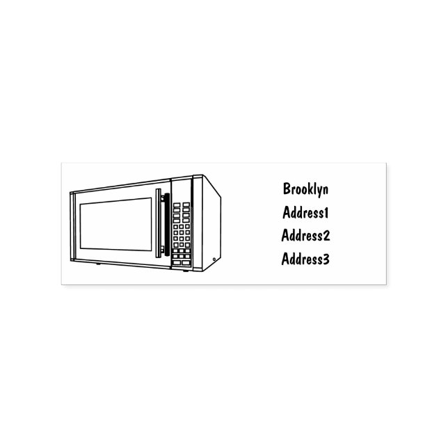Microwave cartoon illustration rubber stamp (Imprint)