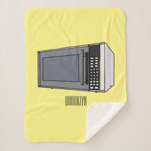Microwave cartoon illustration sherpa blanket