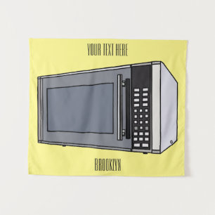 Microwave cartoon illustration tapestry