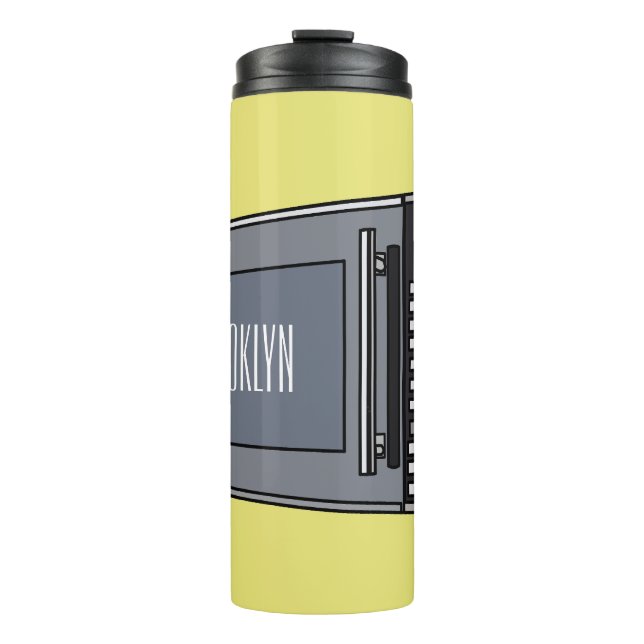 Microwave cartoon illustration thermal tumbler (Front)